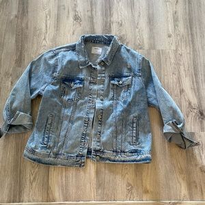 Distressed denim jacket